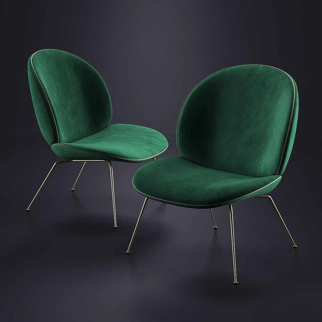 furniture - Gubi Beetle lounge chair 3D Model