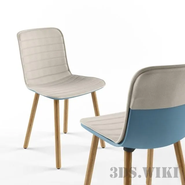 furniture - Hal Wood Chair by Vitra 3D Model