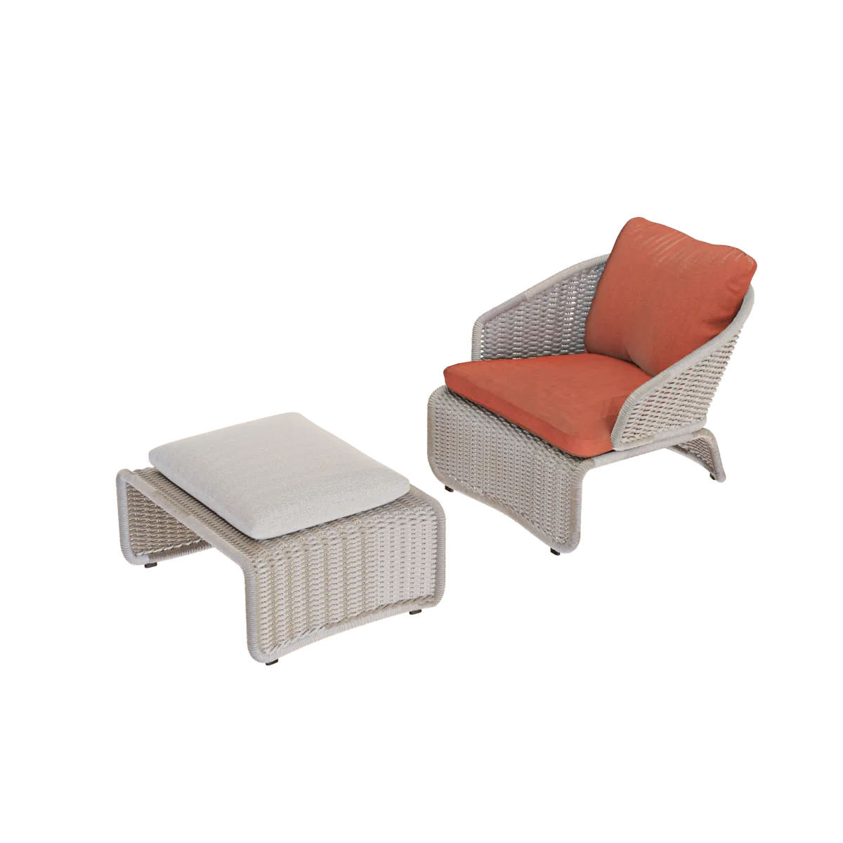 furniture - Halley Outdoor armchair and table 3D Model