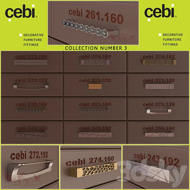 Furniture handles CEBI. Compilation # 3 3DModel