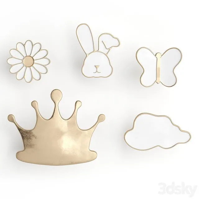 Furniture handles for nursery pullcast 3D Model