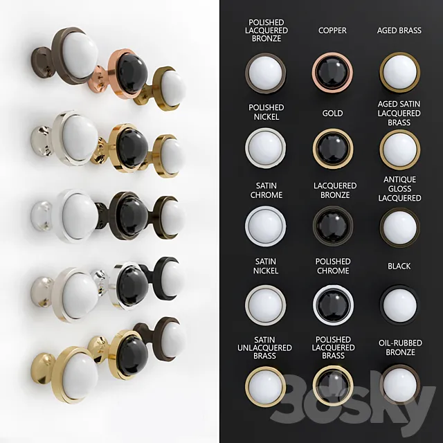 Furniture handles M13 from Knob House 3D Model