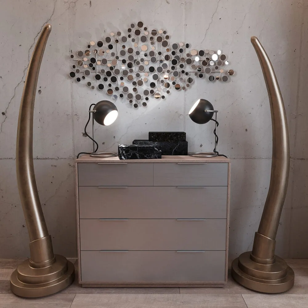 furniture - Harper Blvd metal wall sculpture RH Set 3D Model