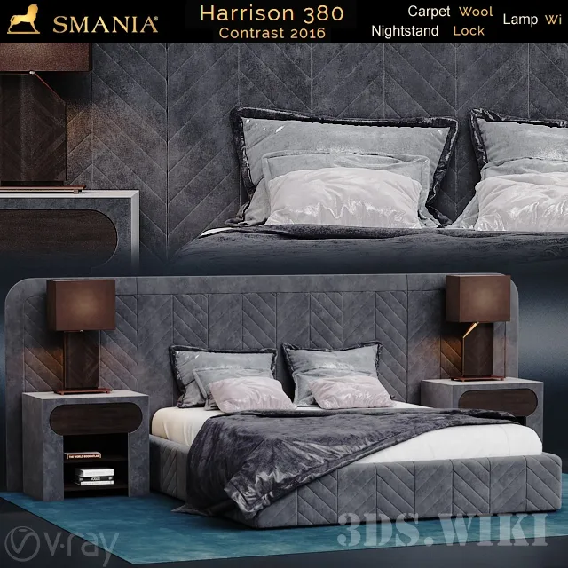 furniture - Harrison 380 Smania bed 3D Model