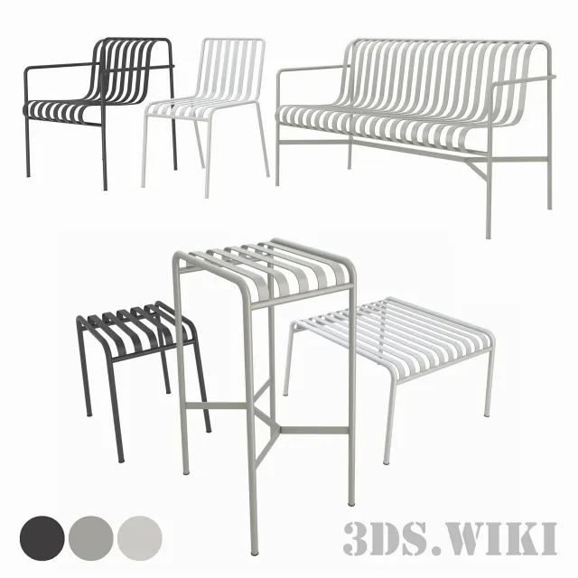 furniture - HAY Palissade Outdoor Furniture 3D Model