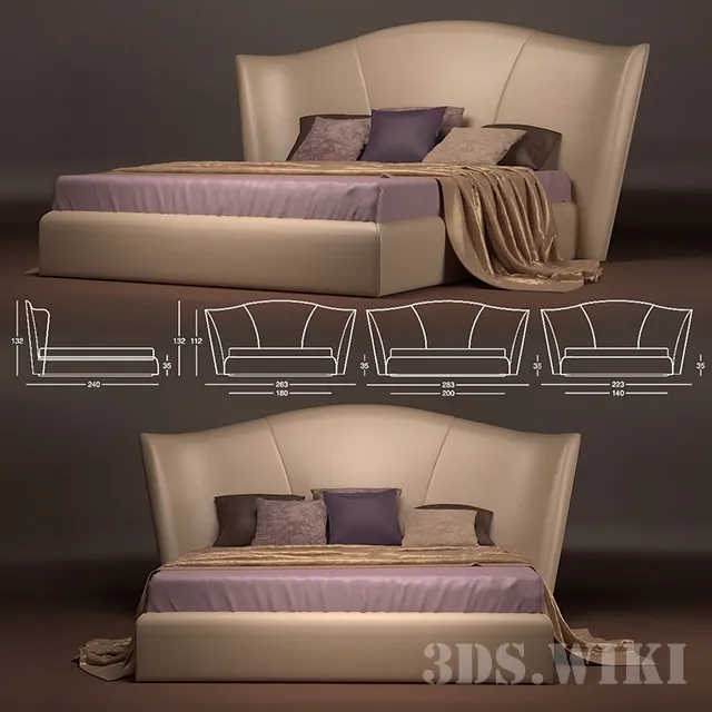 furniture - Heron Longhi bed 3D Model