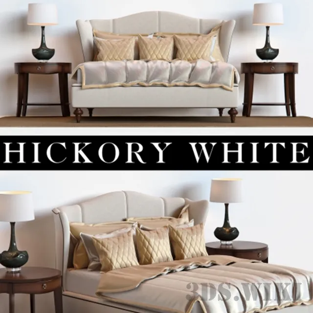 furniture - Hickory White bed 3D Model