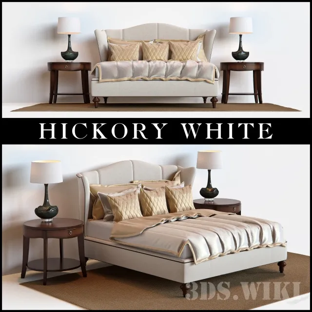 furniture - HICKORY WHITE King bed 3D Model
