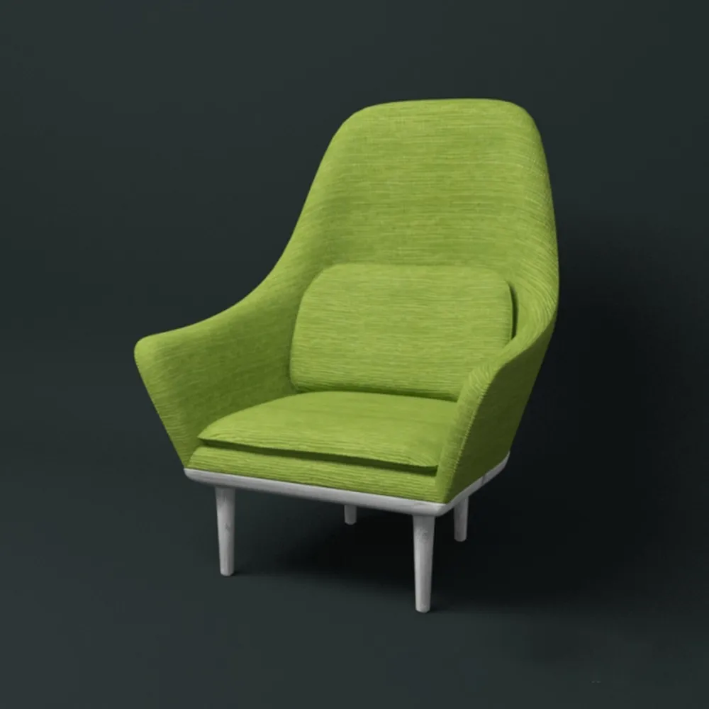 furniture - High back armchair Moon collection 3D Model