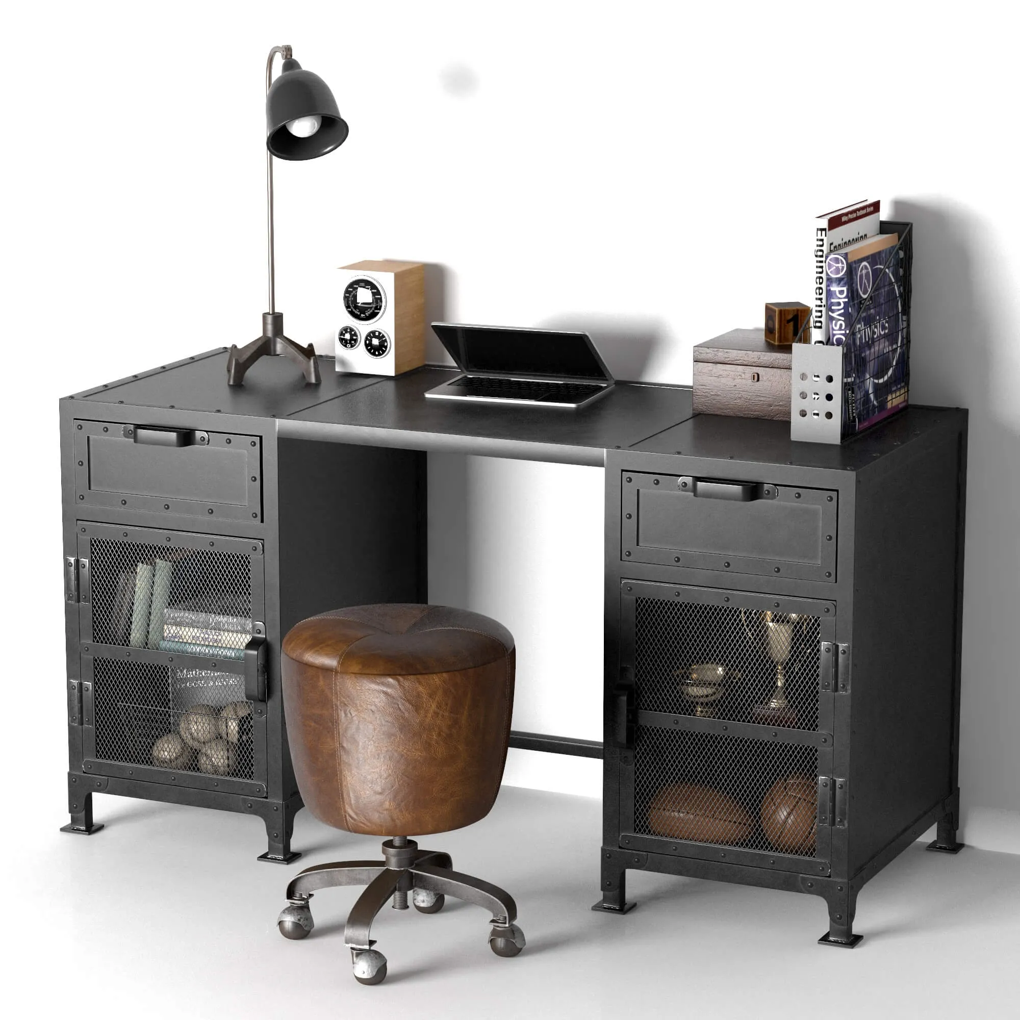 furniture - Hopper Storage  desk 3D Model