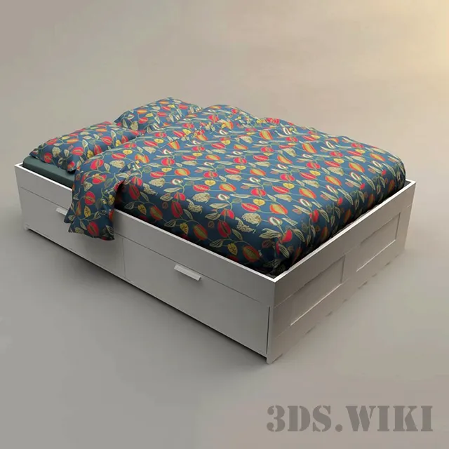 furniture - IKEA Brimnes bed 3D Model