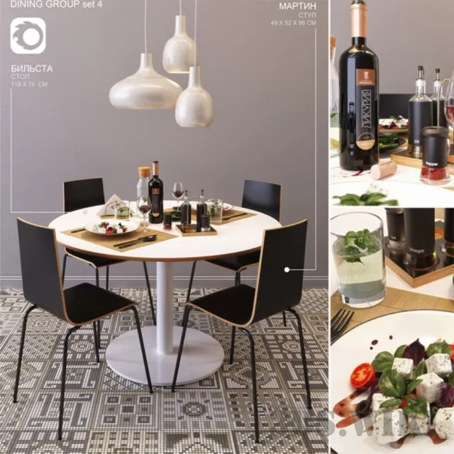 furniture - Ikea DINING GROUP 3D Model