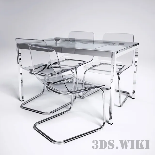 furniture - Ikea Glevarp tables and Tobias chair 3D Model