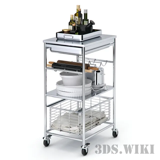 furniture - Ikea GRUNDTAL table and kitchen decor 3D Model