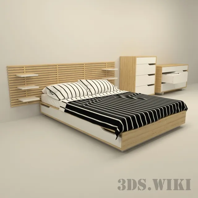 furniture - IKEA Mandal bed with storage 3D Model