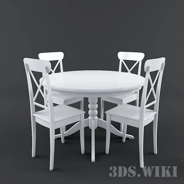 furniture - IKEA table and chair 3D Model