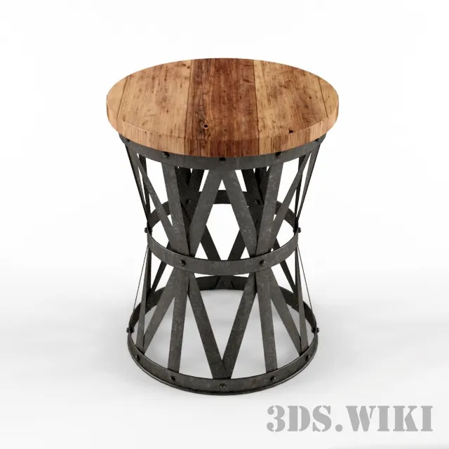 furniture - Industrial chair - barrel 3D Model