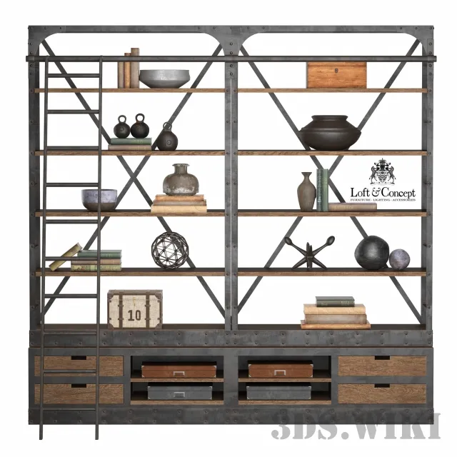 furniture - INDUSTRIAL IRON RACK 3D Model