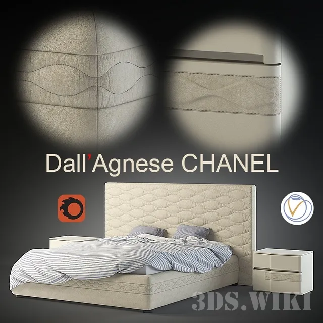furniture - Italian bedroom Chanel from DALL'AGNESE factory 3D Model