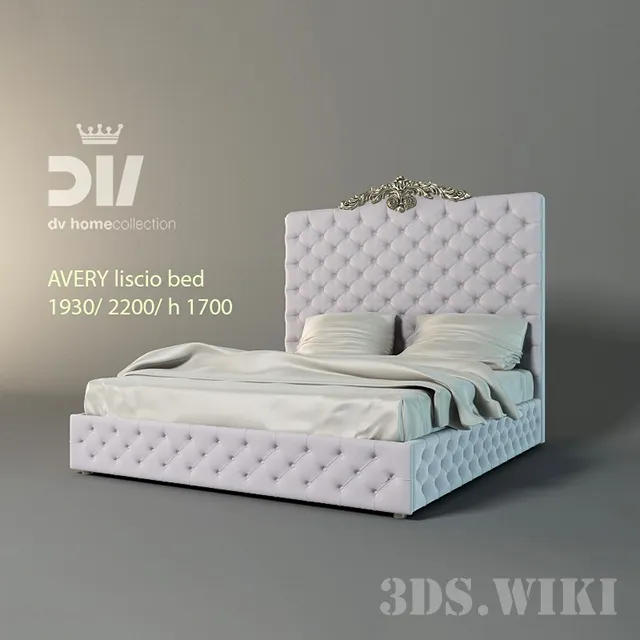 furniture - Ivory bed DV HOME COLLECTION Avery 3D Model