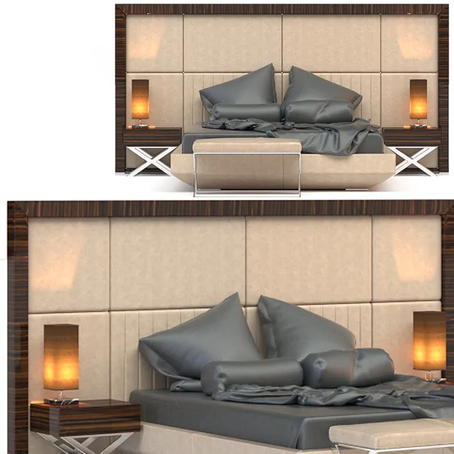 furniture - Kimera double bed set 3D Model