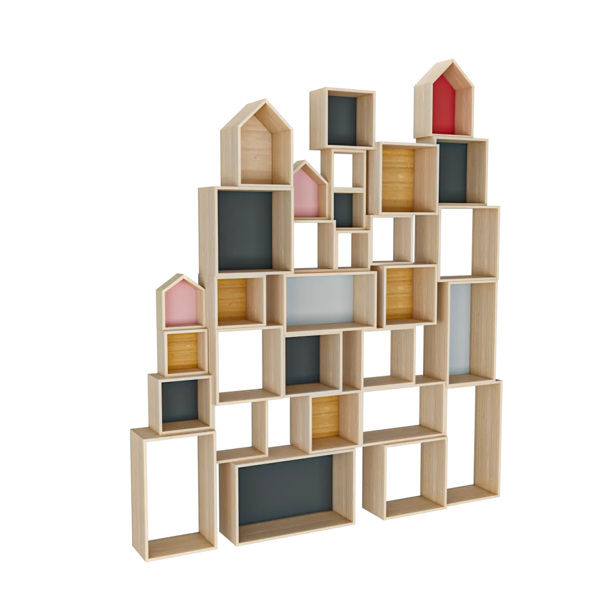 furniture - KIT wooden shelves 03 3D Model