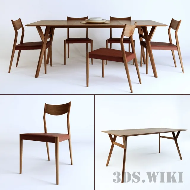 furniture - Kitchen table and chair 3D Model