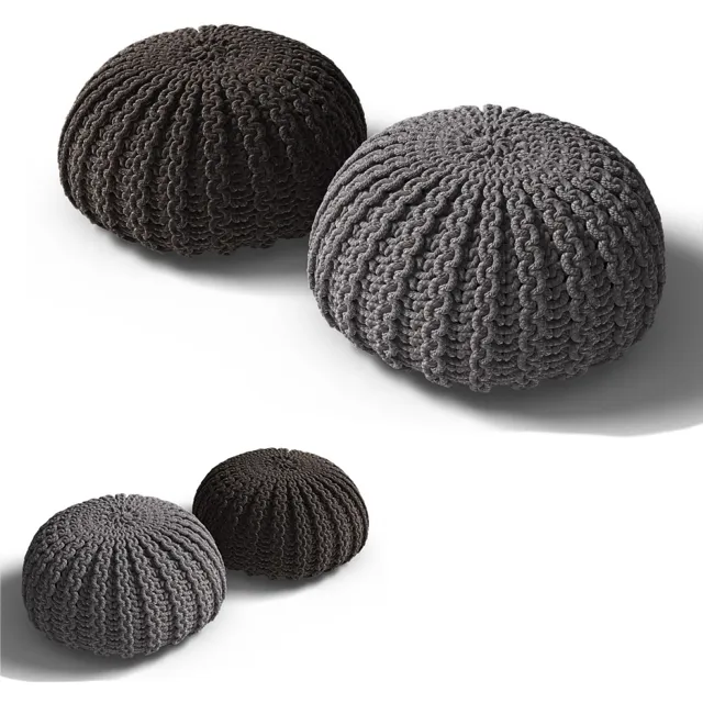 furniture - Knitted pouf 3 3D Model