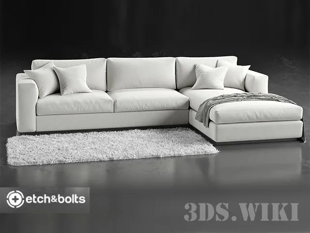 furniture - L-Shaped sofa Eudora by Etch&Bolts 3D Model