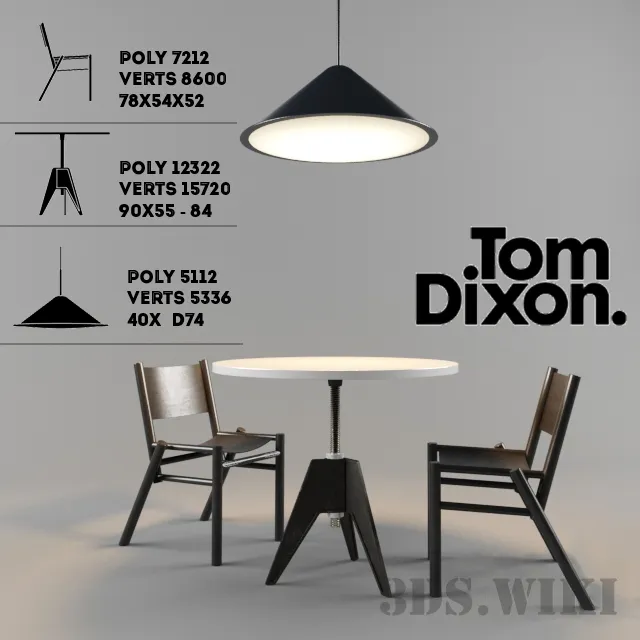 furniture - Lamp table and chair by Tom Dixon 3D Model