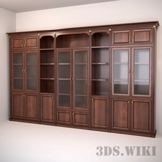 furniture - Large Bookcase Library 3D Model