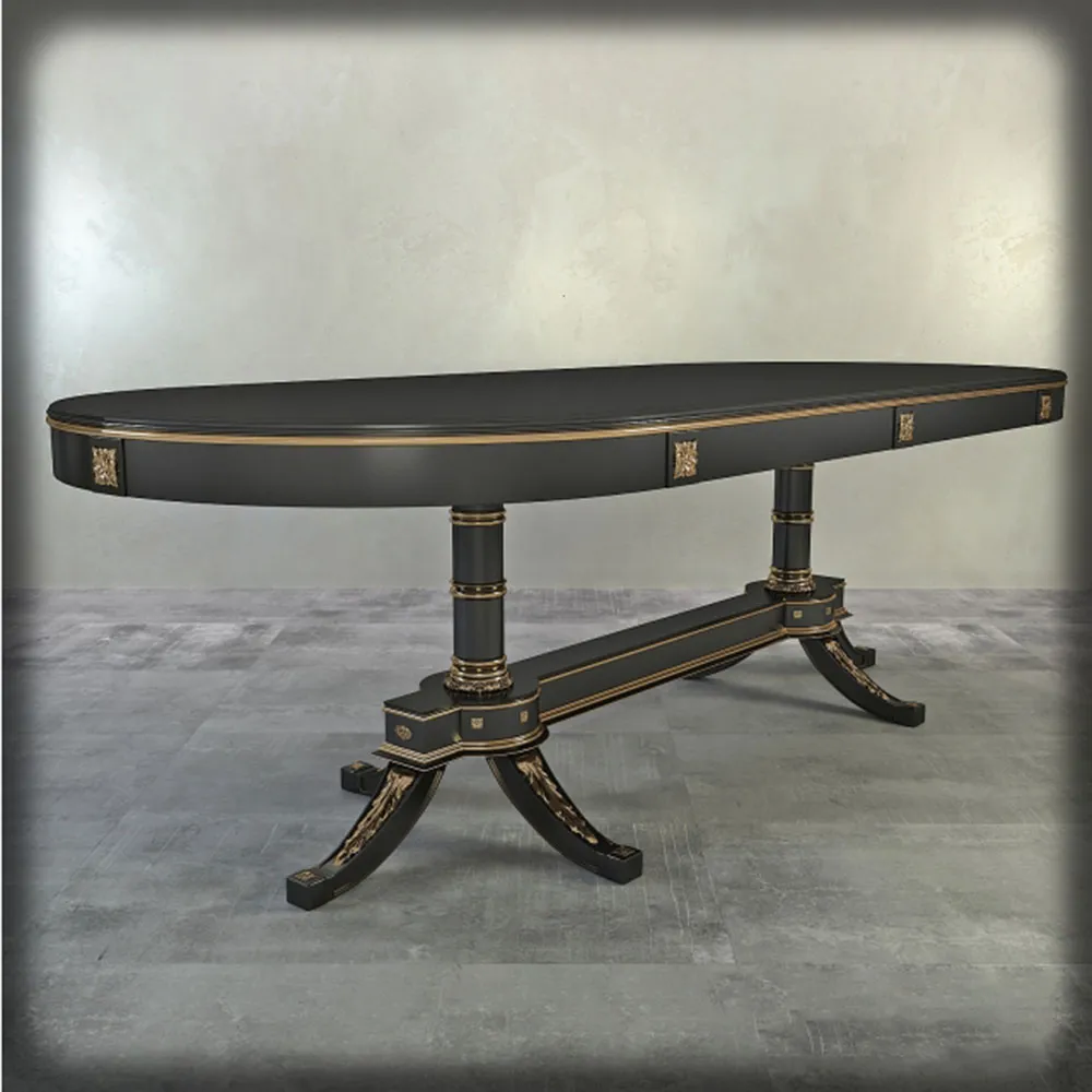 furniture - Large classic table with round edges 3D Model