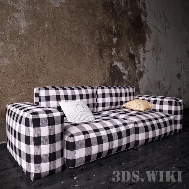 furniture - Large soft modular sofa 3D Model