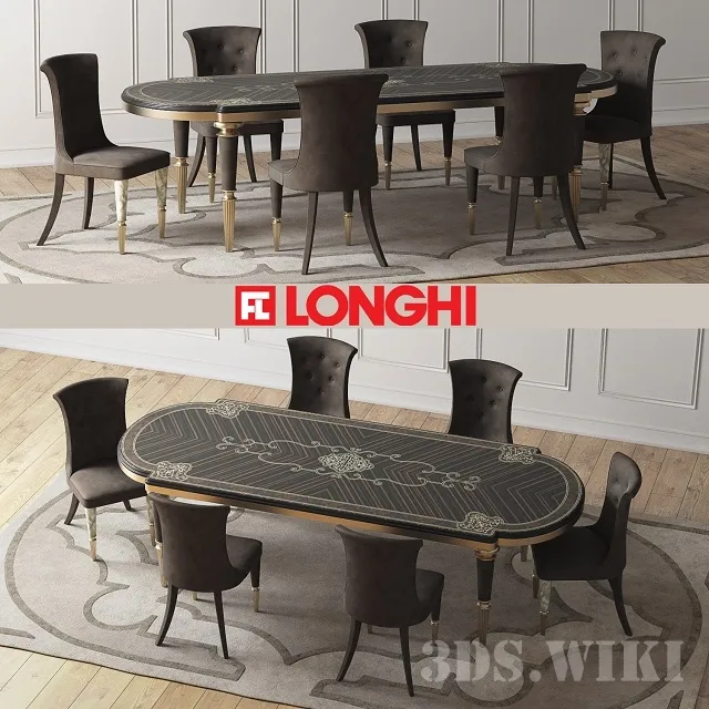 furniture - LAYTON Wooden table and MARION Chair 3D Model