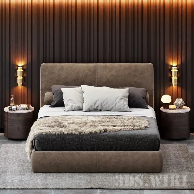 furniture - Laze Poliform Bed - Wardrobes Collection 3D Model