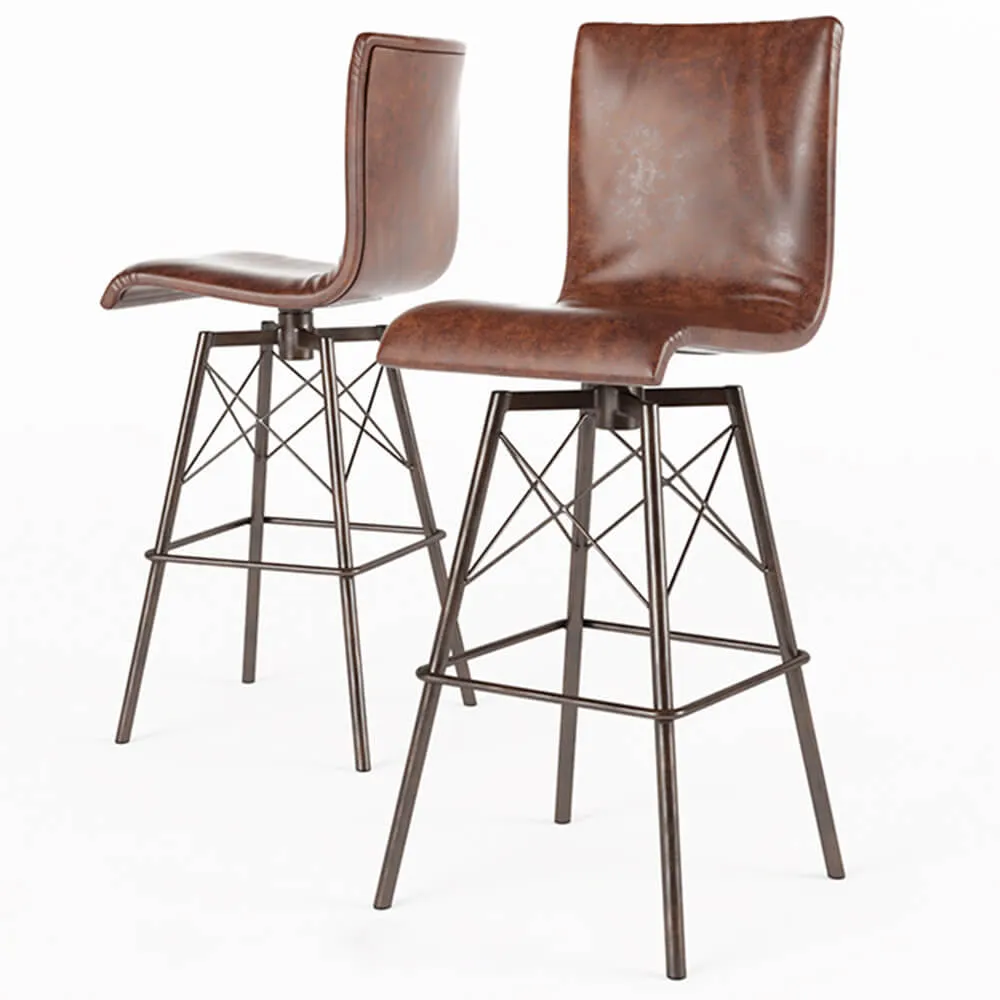 furniture - Leather bar stool Leather 3D Model