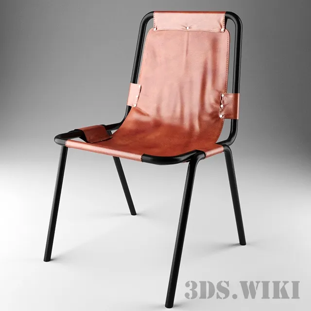 furniture - Leather chair with metal frame 3D Model