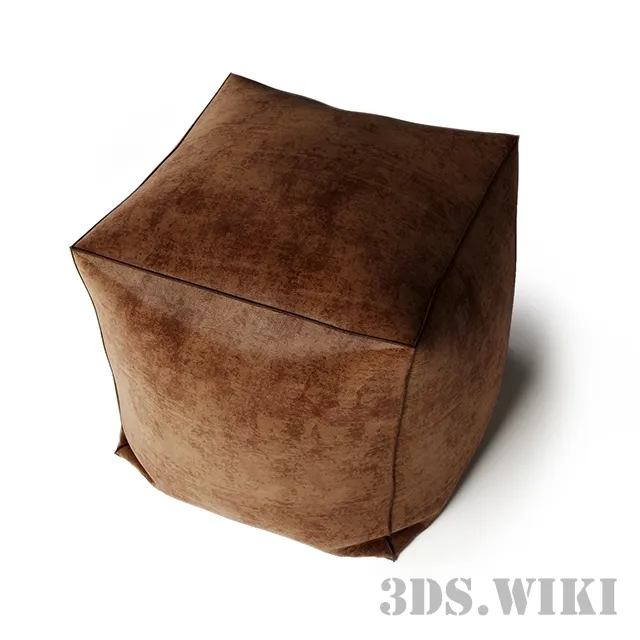 furniture - Leather pouf 3D Model