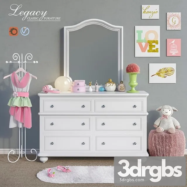 Furniture Legacy Classic Accessories Decor and Toys Set 5 3D Model Free