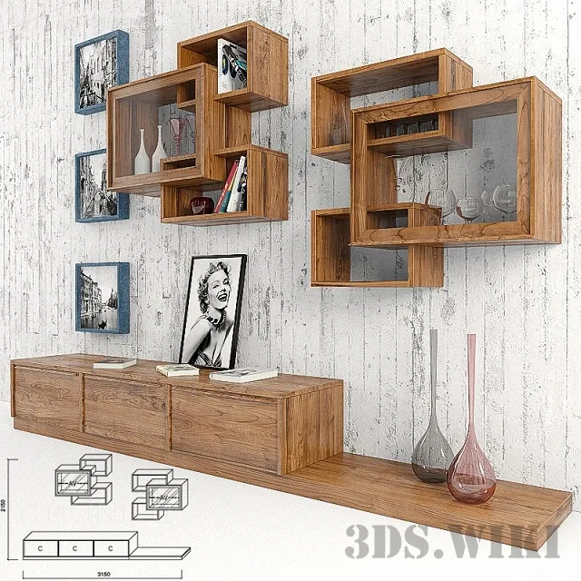 furniture - Library Arte Brotto Leonardo L20 3D Model
