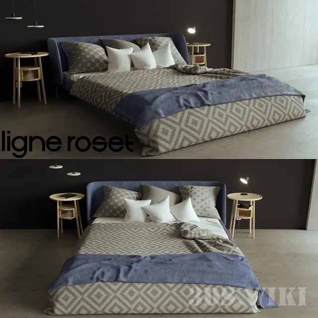 furniture - Ligne Roset Desdemone bed 3D Model