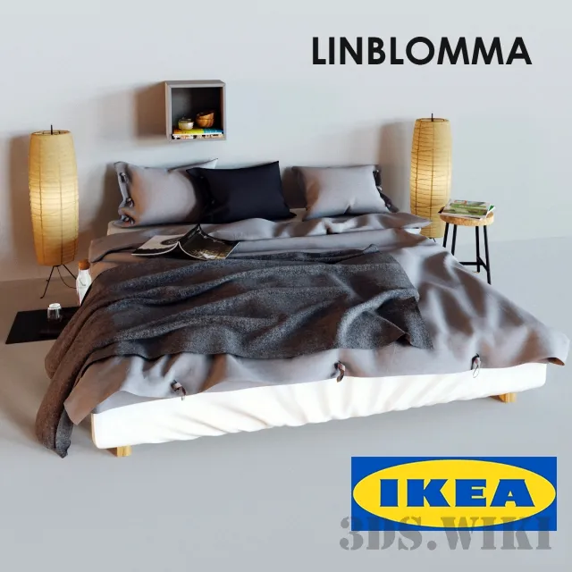 furniture - LINBLOMMA bed - IKEA 3D Model