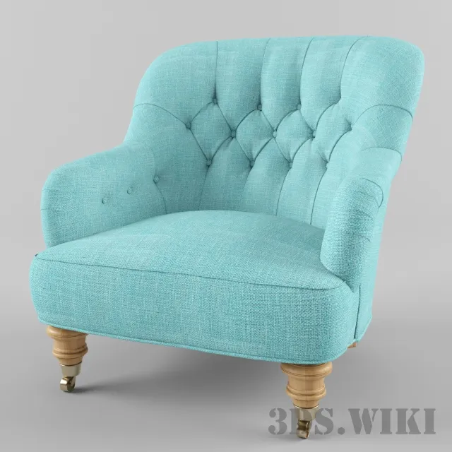 furniture - Linen Corrigan armchair 3D Model