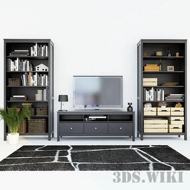 furniture - Living room HEMNES with filling 3D Model