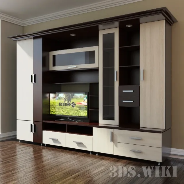 furniture - Living room wardrobe in modern style 3D Model