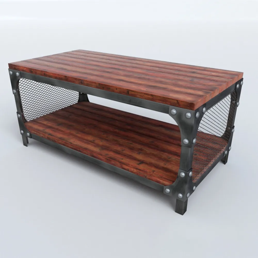 furniture - Loft style coffee table Coffee table - Iron Bull 3D Model
