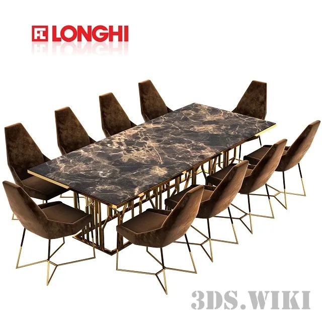 furniture - Longhi dining table and chairs 3D Model