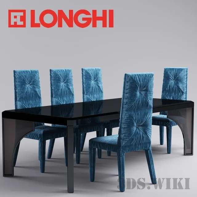 furniture - Longhi Rim Table and Longhi Must Chair 3D Model