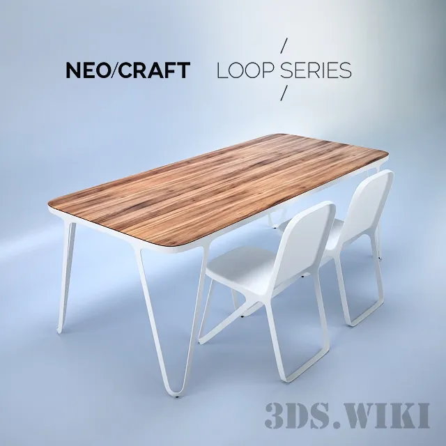 furniture - Loop Series for NeoCraft table and chairs 3D Model