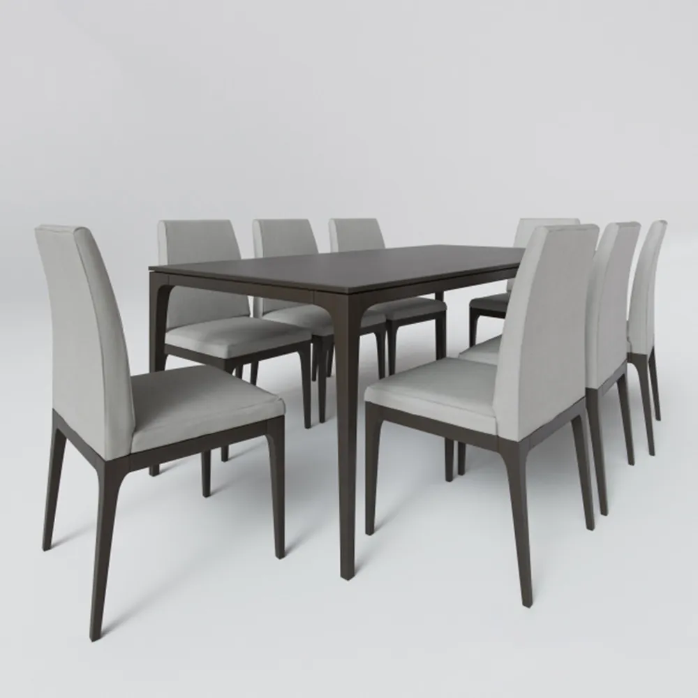 furniture - Lotus office table and chairs 3D Model